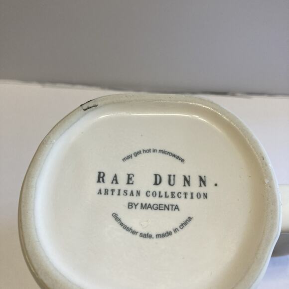 White large Rae Dunn Artisan collection by Magenta YOURS Mug With Red Lettering - Picture 2 of 4